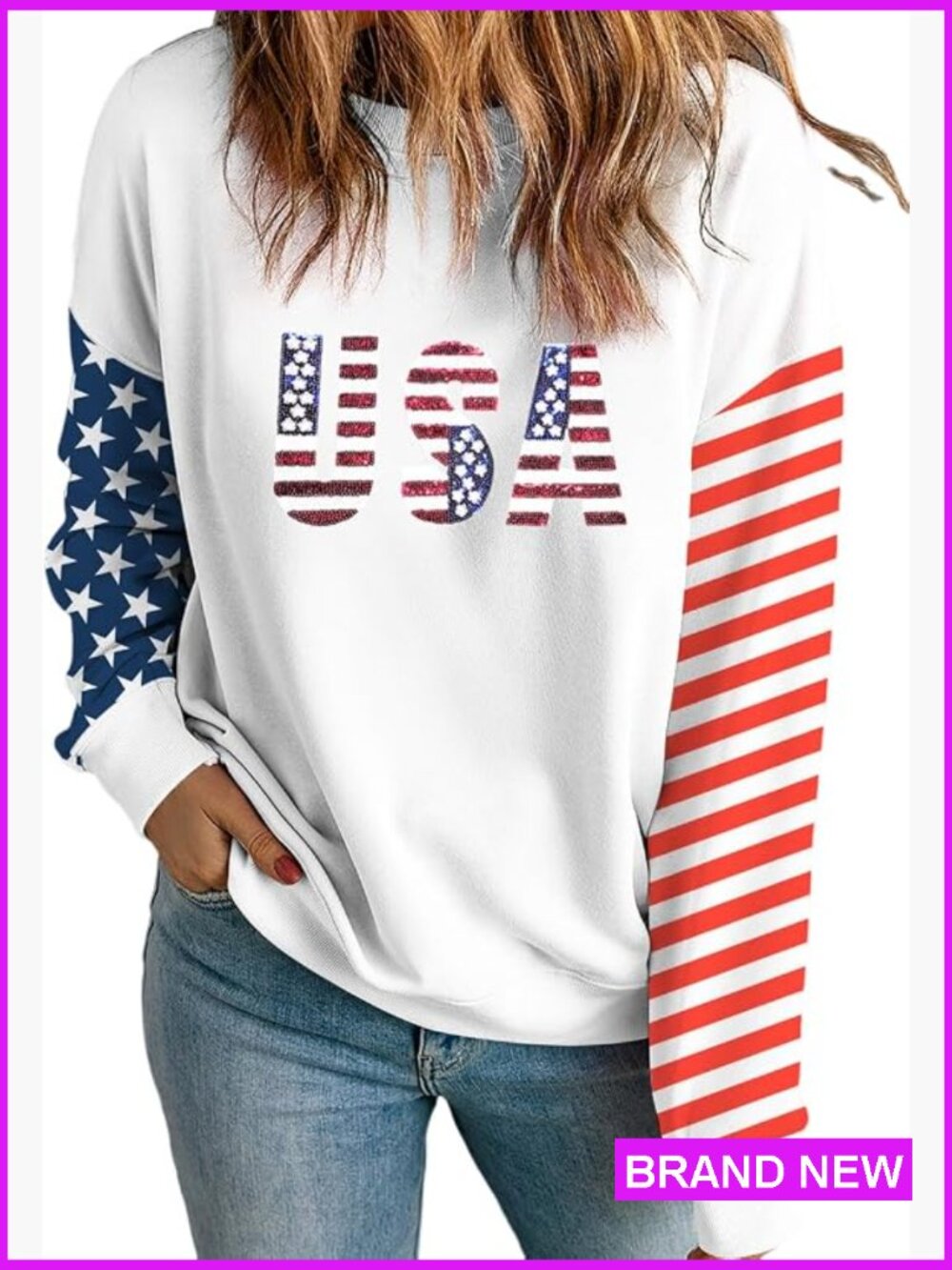Mardi Gras Sequin Sweatshirt Long Sleeve Loose Pullover Holiday Top